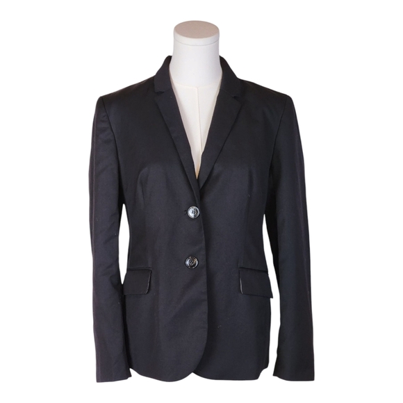 J. Crew Black Wool Blend Blazer Women’s Classic Work Jacket Size 12 Petite - Picture 1 of 8